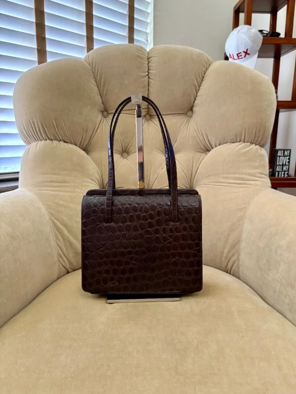 VTG Auth MAM'SELLE ORIGINAL Genuine Alligator Embossed Circa 1960's Box Bag